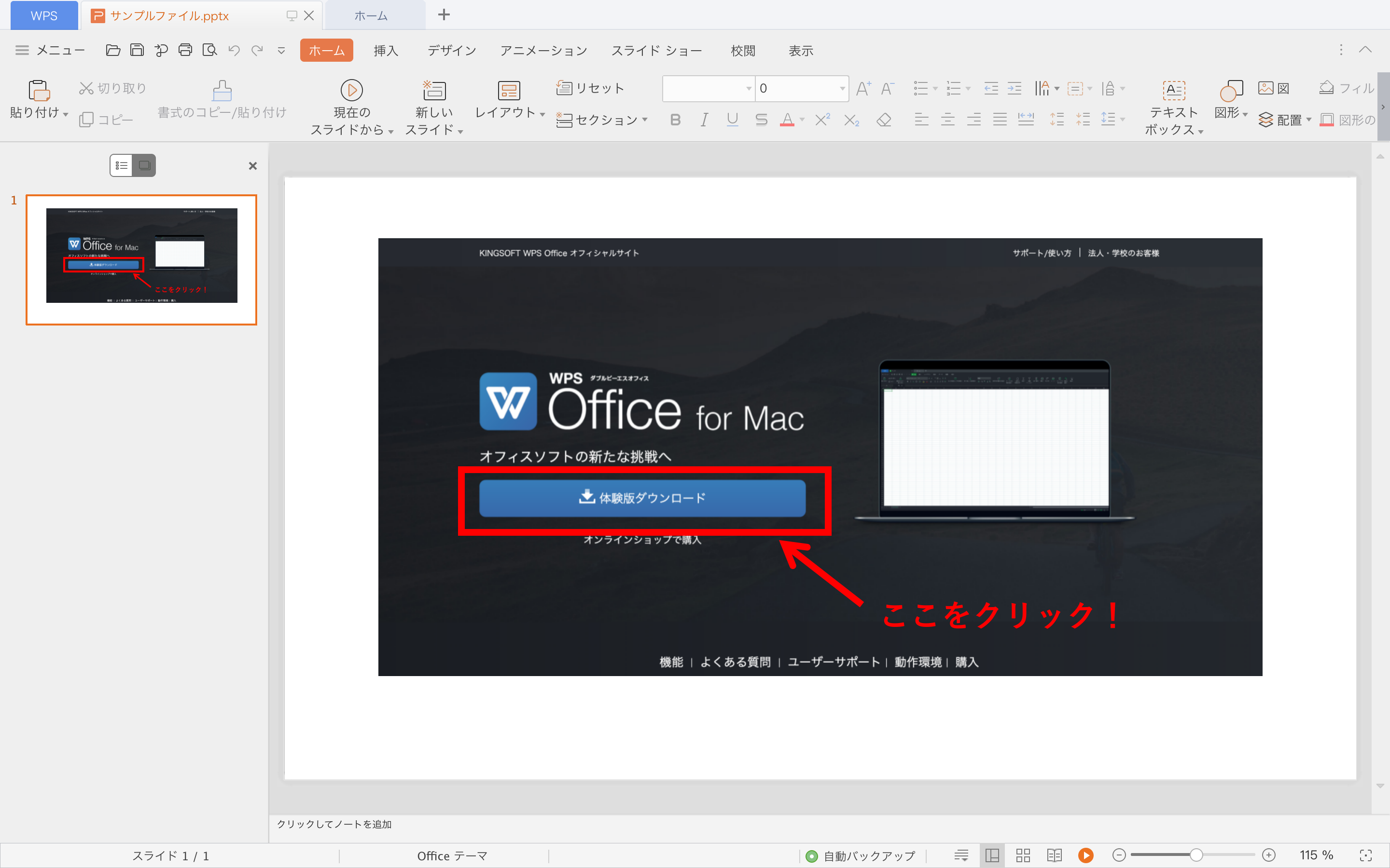 WPS Office presentation