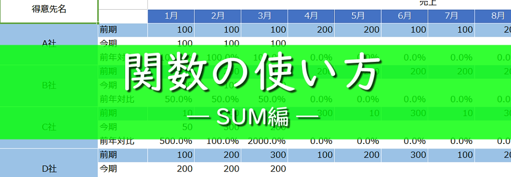 エクセルで数値を合計する関数4選【SUM関数】