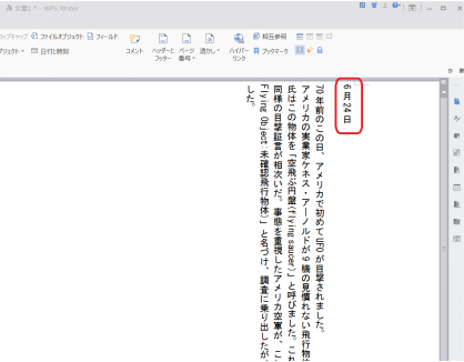 WPS Writer 縦書き設定