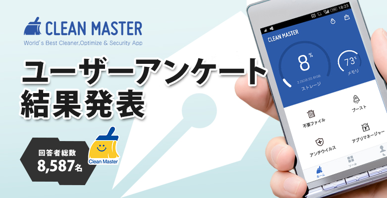 全世界５億ユーザーを誇るスマホ最適化アプリ「CleanMaster」ユーザーアンケート結果発表 「Clean Maste