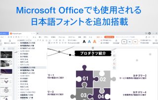 Microsoft Officeでも使用される日本語フォントを追加搭載